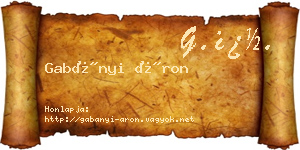 Gabányi Áron névjegykártya