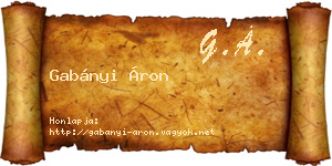 Gabányi Áron névjegykártya